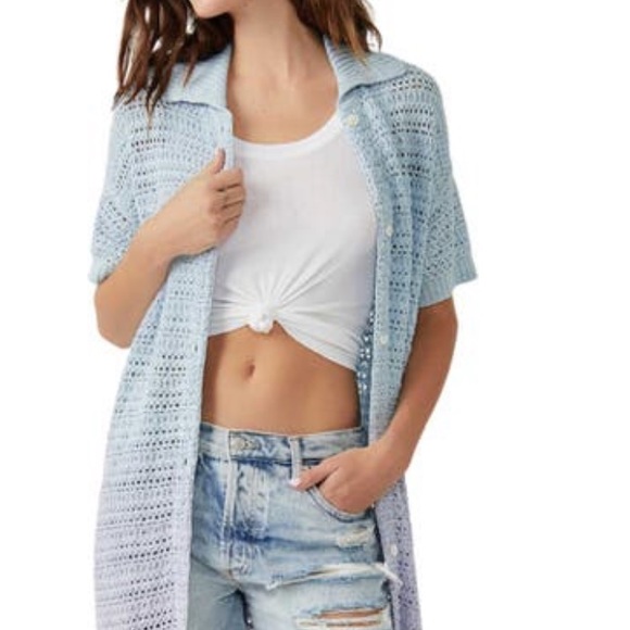 Free people knitted button down long cardigan - Picture 5 of 5